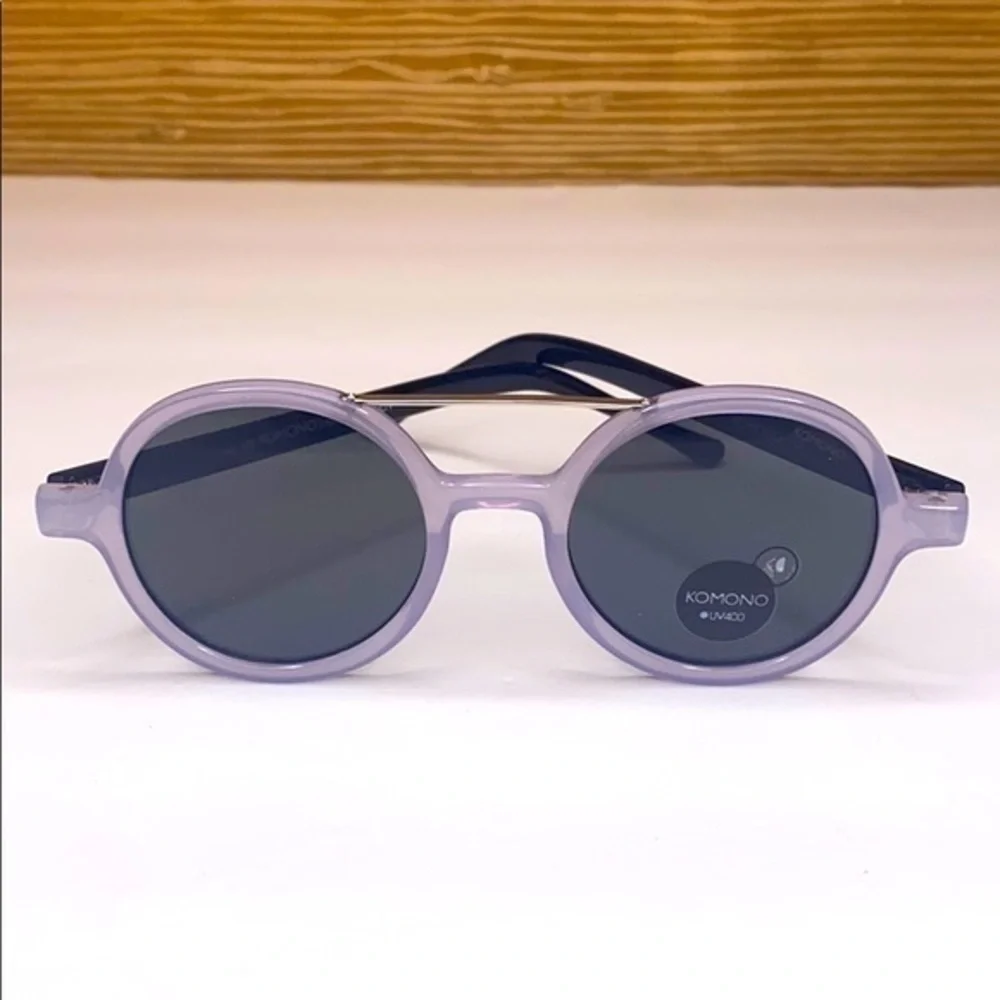 NEW KOMONO Vivien Violet Black Sunglasses purple round